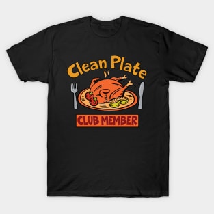 Clean Plate Club Turkey Thanksgiving Dinner Graphic T-Shirt